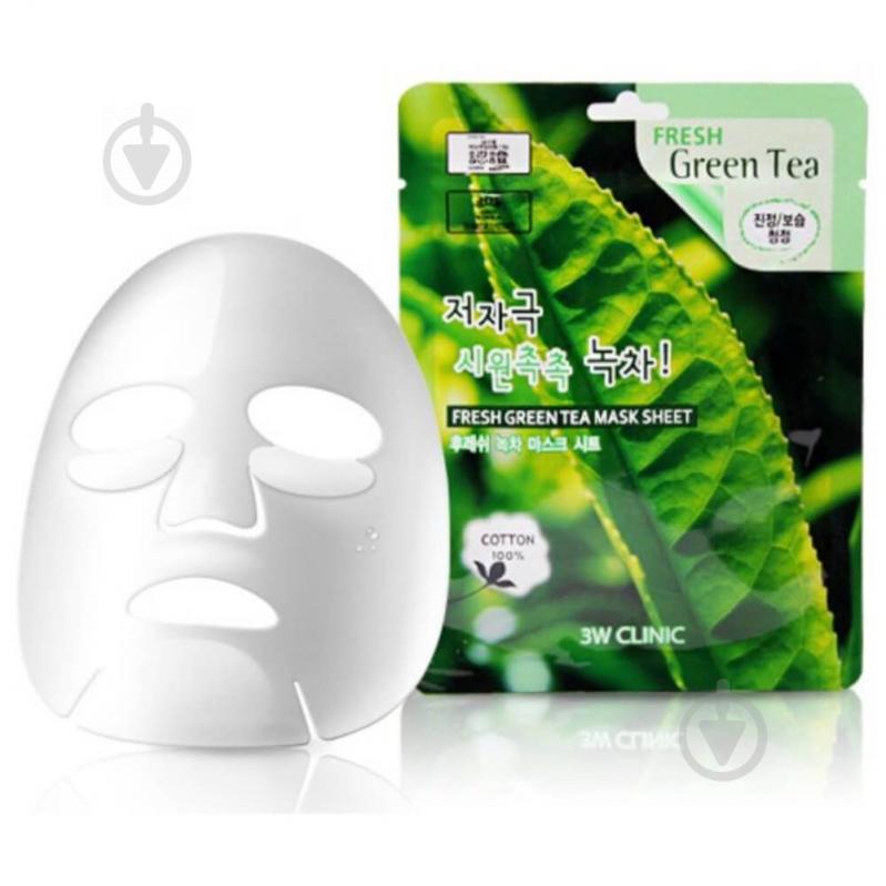 Маска для обличчя 3W Clinic тканинна Fresh Green Tea 23 г - фото 1