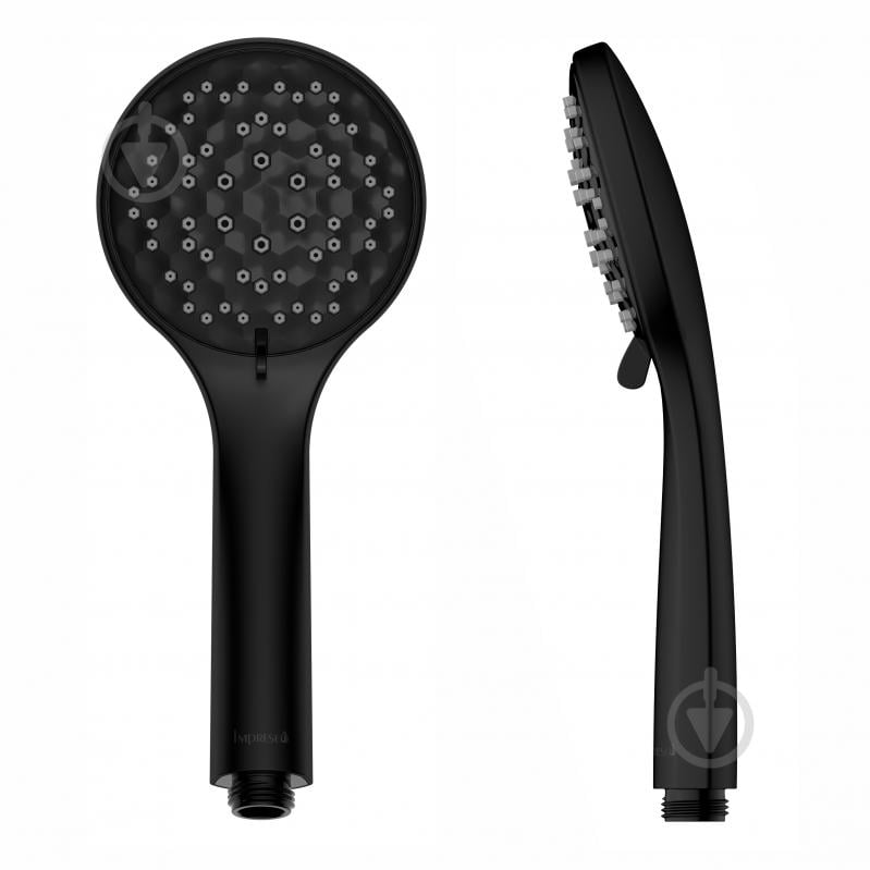 Ручний душ Imprese 100 мм, 5 режимів, блістер, чорний матовий - фото 1 Ручний душ Imprese 100 мм, 5 режимів, блістер, чорний матовий - фото 1
