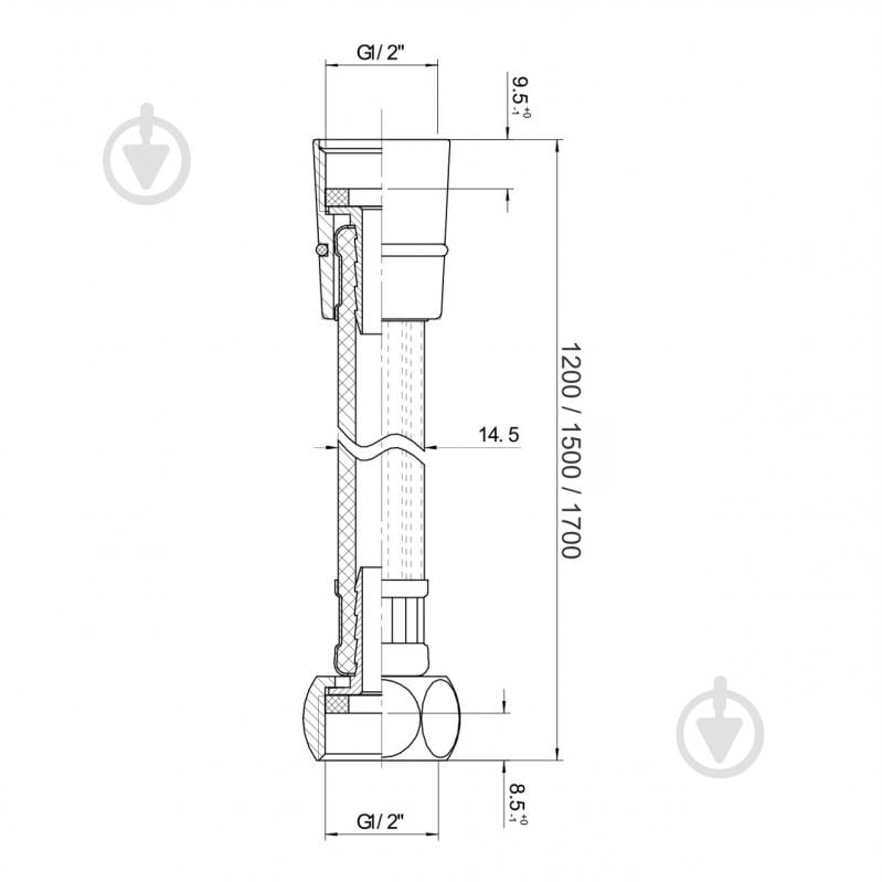 Шланг для душу Imprese PVC, 1200 мм, anti-twist, блістер, чорний матовий - фото 2 Шланг для душу Imprese PVC, 1200 мм, anti-twist, блістер, чорний матовий - фото 2