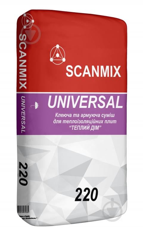 Суміш для приклеювання та армування SCANMIX Universal 220 25 кг - фото 1