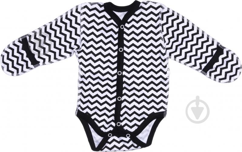 Боди унисекс Bambinelli Зигзаг р.56 черный с белым - фото 2