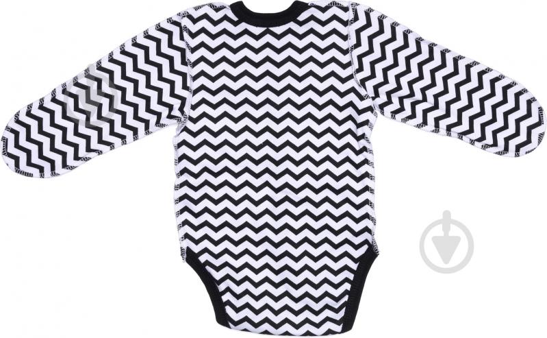 Боди унисекс Bambinelli Зигзаг р.56 черный с белым - фото 3