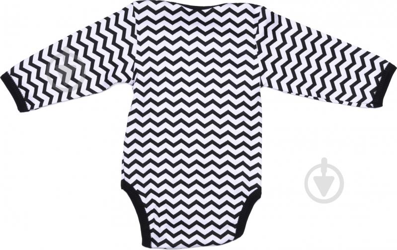 Боди детское для девочки для мальчика унисекс Bambinelli зигзаг р.68 черно-белый - фото 3