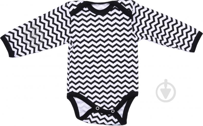 Боди детское для девочки для мальчика унисекс Bambinelli зигзаг р.74 черно-белый - фото 2