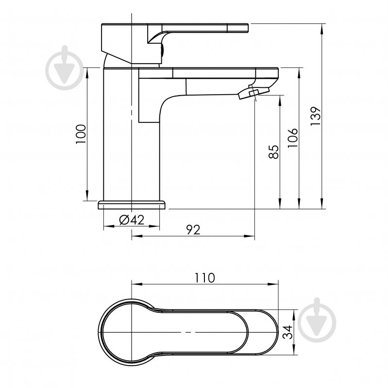 Змішувач для умивальника RJ VENUS, хром, 35 мм RJFA092-01CH - фото 2