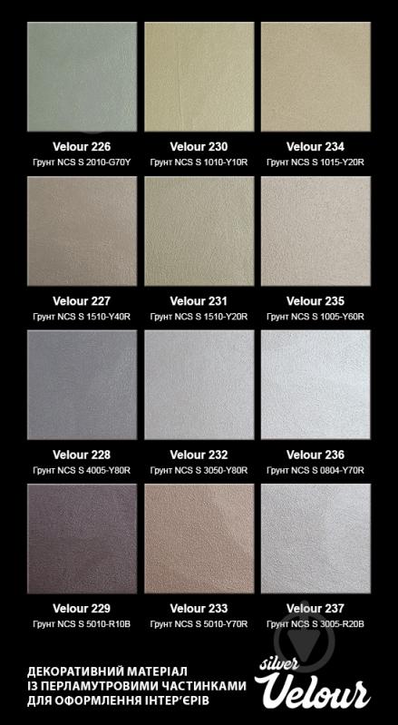 Декоративне покриття Aura Ефект оксамиту Velour Silver 1 л 1,2 кг - фото 4