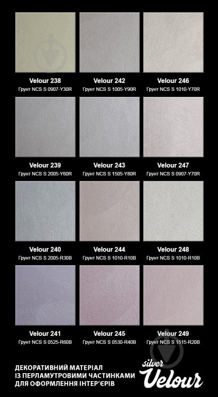 Декоративне покриття Aura Ефект оксамиту Velour Silver 1 л 1,2 кг - фото 3