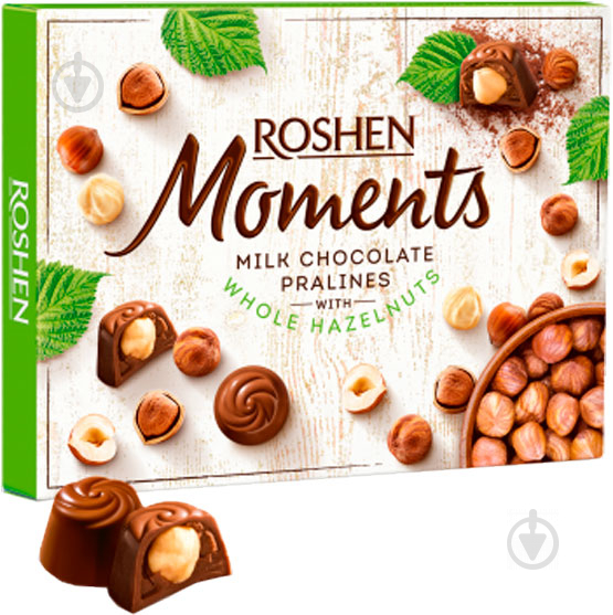 Конфеты Roshen Moments с целым фундуком 116 г (4823077627750) - фото 1