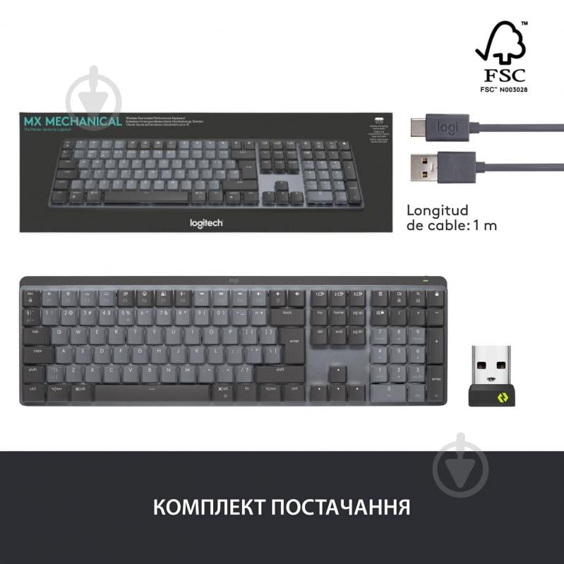 Клавіатура Logitech MX Mechanical Wireless Illuminated Performance Keyboard Tactile Quiet graphite (920-010757) - фото 12