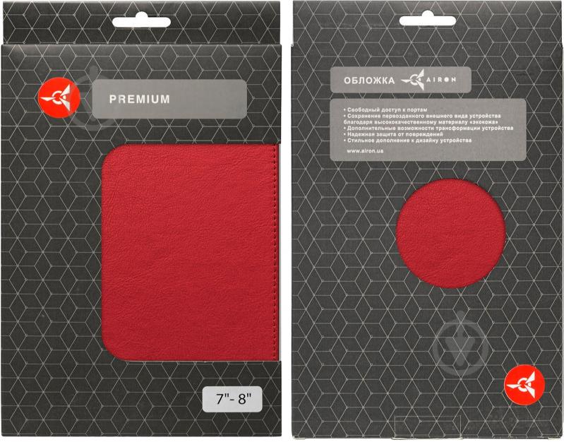 Чехол AIRON Universal case Premium 7-8” red (4821784622093) - фото 7