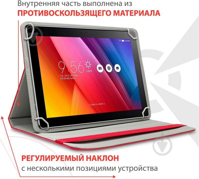 Чохол AIRON Universal case Premium 9-10” red (4821784622097) - фото 5