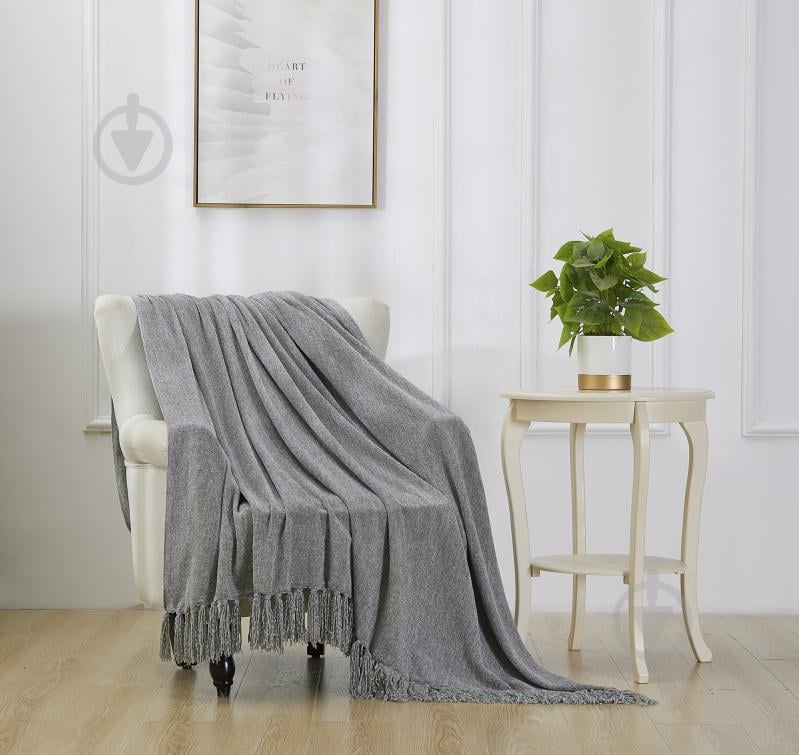 Плед Chenille Fringes 160x200 см серый La Nuit - фото 1 Плед Chenille Fringes 160x200 см серый La Nuit - фото 1