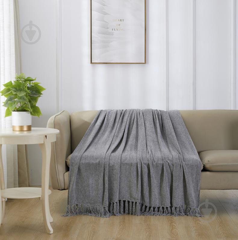 Плед Chenille Fringes 160x200 см серый La Nuit - фото 2 Плед Chenille Fringes 160x200 см серый La Nuit - фото 2