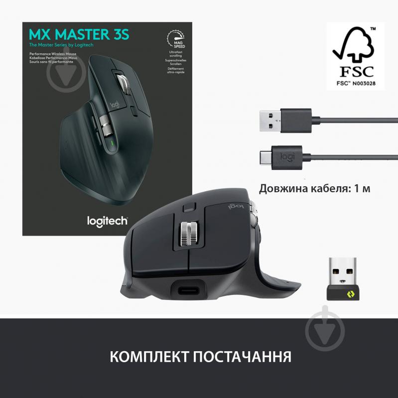 Мишка Logitech MX Master 3S Perfomance Wireless Mouse graphite (910-006559) - фото 10