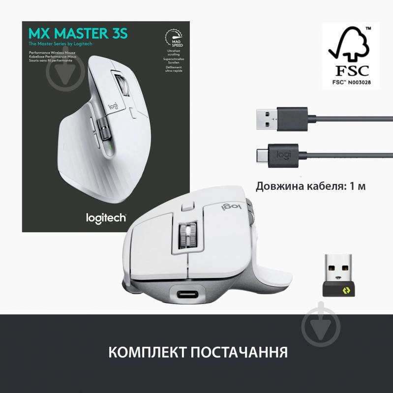 Мышка Logitech MX Master 3S Perfomance Wireless Mouse white (910-006560) - фото 10