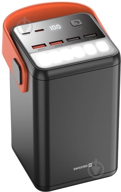 Повербанк SWISSTEN Power Line Bank For Laptop 65W 60000 mAh black (8595217481299) - фото 1