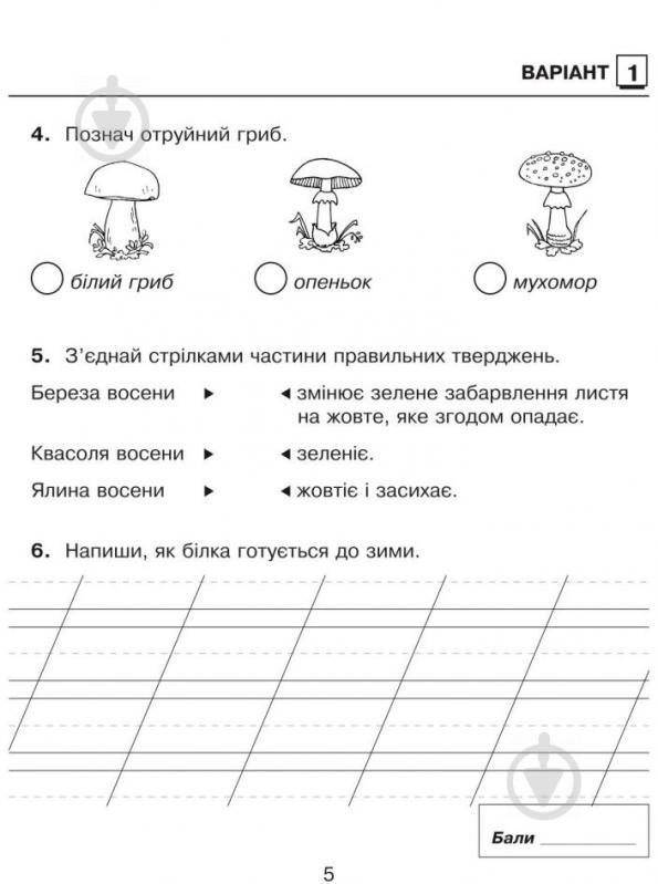 Книга Татьяна Гладюк «Природознавство. Зошит для контрольних робіт : 2 клас (до підр.Грущинської І.В.)» 978-966-10-3500-2 - фото 6