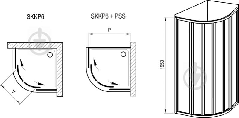 Душевая кабина SKKP6-90 195 Черный + transparent - фото 3