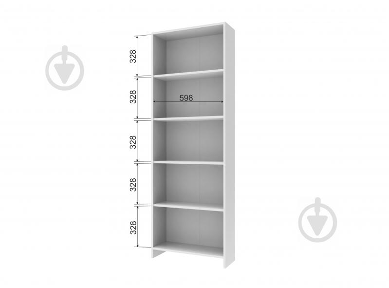 Этажерка пристенная Doros 5-уровневая без цоколя 1810х630х220 мм белый - фото 3