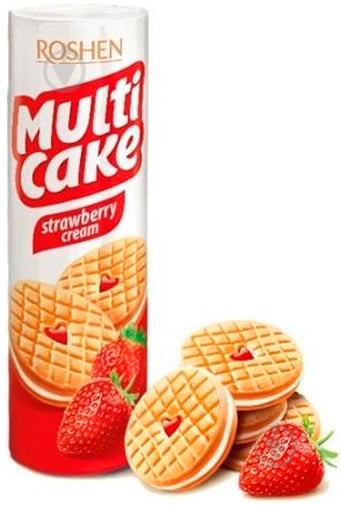 Печиво Roshen Multicake з начинкою полуниця-крем (4823077609091) 195 г - фото 2