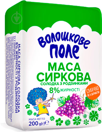 Масса творожная ТМ Волошкове поле с изюмом 8% 200г - фото 1