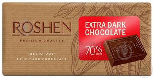 Шоколад Roshen екстрачорний 70% 90 г - фото 1