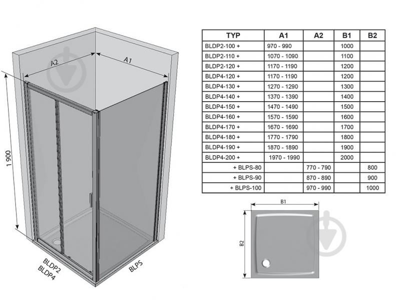 Душові двері Ravak BLDP 4-130 Білі TRANSPARENT - фото 4