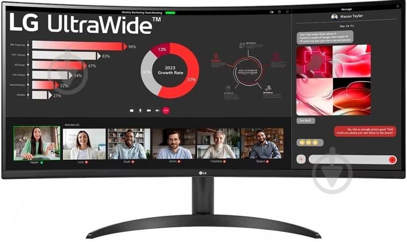 Монітор LG Curved UltraWide 34WR50QC-B 34" (34WR50QC-B) - фото 1