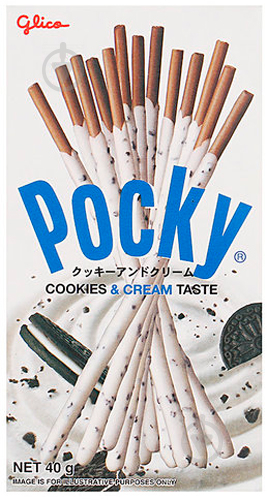 Соломка Glico Шоколадно-бисквитная со вкусом крема и печенья 40 г (Pocky) - фото 1