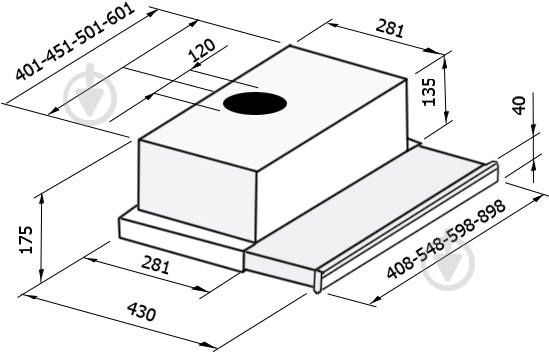 Вытяжка Zirtal ALBATROS 50 BL - фото 4