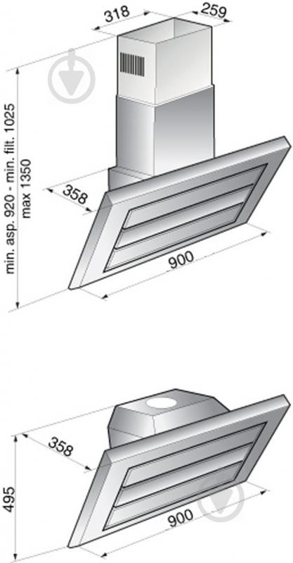 Витяжка Zirtal KATANA 90 BL/IX - фото 2