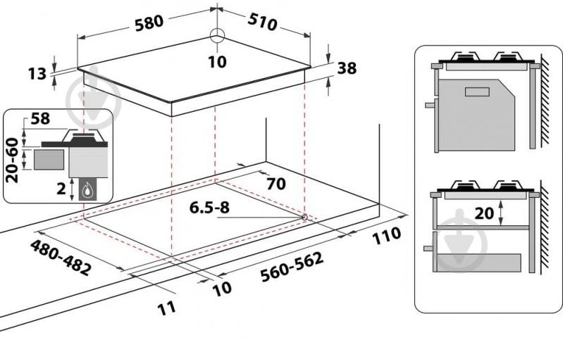 Варочная поверхность газовая Whirlpool TKRL660IX - фото 8