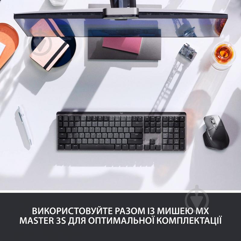 Клавиатура Logitech MX Mechanical Wireless Illuminated Performance Keyboard Clicky graphite (920-010759) - фото 9