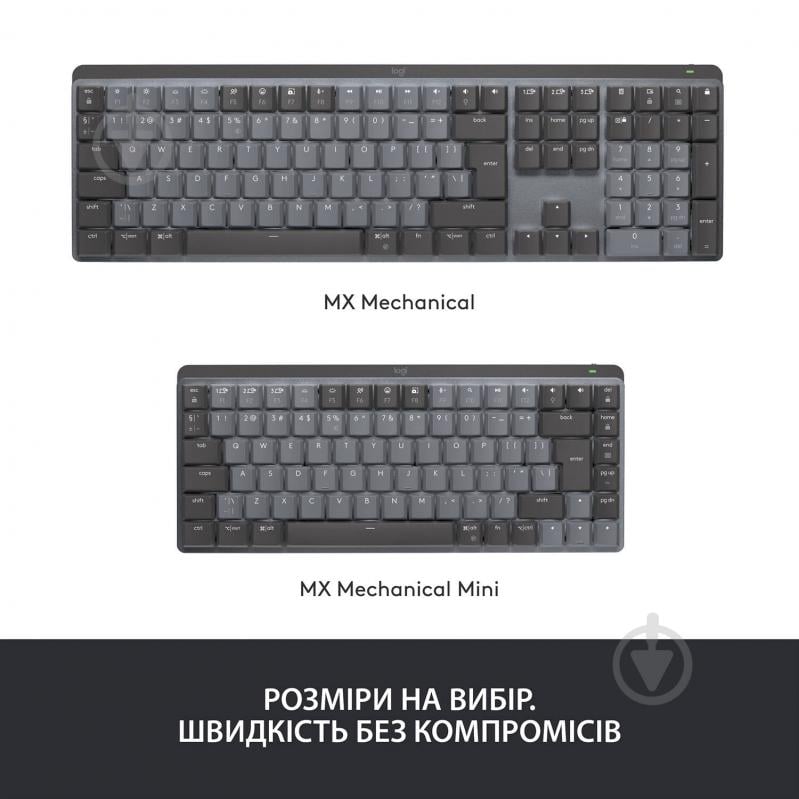 Клавіатура Logitech MX Mechanical Mini Clicky Minimalist Wireless Illuminated graphite (920-010782) - фото 11