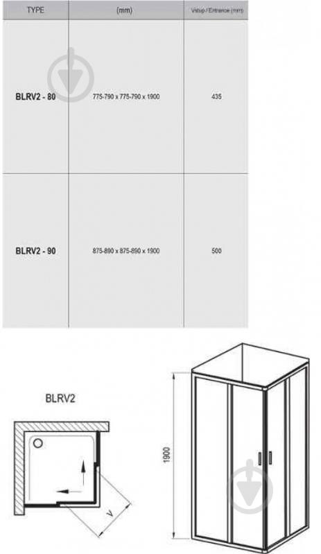 Душова кабіна Ravak BLRV2- 90 TRANSPARENT - фото 3
