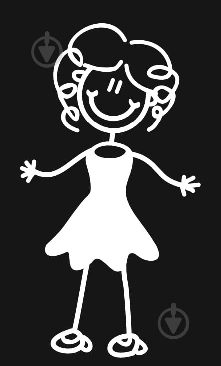 Наклейка Мама в платье 10 см - фото 1