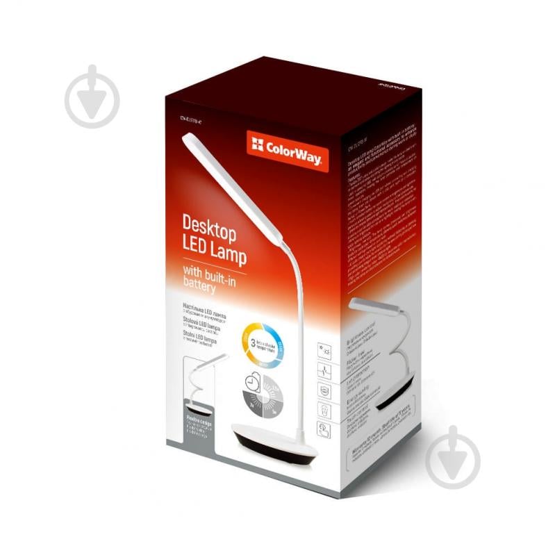 Настільна лампа ColorWay Portable & Flexible 360 із вбудованим акумулятором 36x4 Вт білий CW-DL12FB-W - фото 1