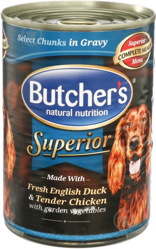 Корм для всех пород Butcher's Superior в соусе с уткой курицей и овощами 400 г 52307 400 г - фото 1