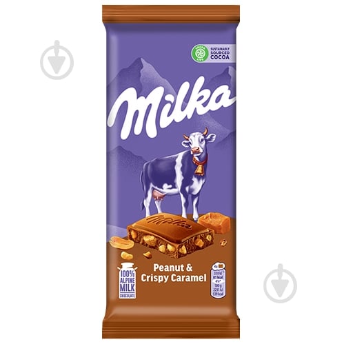 Шоколад Милка карамель-арахис 90г 7622210968050 - фото 1 Шоколад Милка карамель-арахис 90г 7622210968050 - фото 1