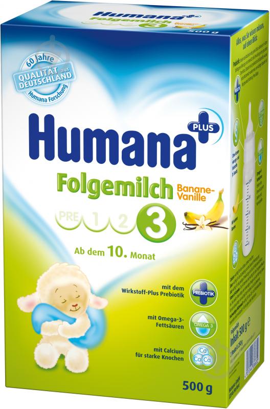 Сухая молочная смесь Humana Folgemilch 3 mit Prebiotik 500 г 4031244781963 - фото 1