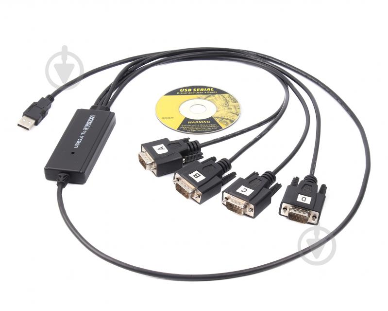 Кабель-перехідник Viewcon USB2.0-4хCOM (9+25pin) 1,4 м чорний (VE671) - фото 3