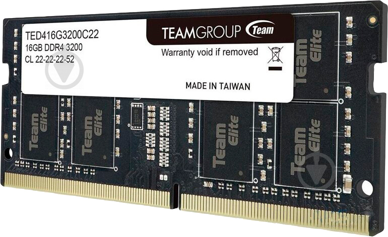 Оперативная память Team SODIMM DDR4 16 GB (1x16GB) 3200 MHz (TED416G3200C22-S01) ELITE - фото 2