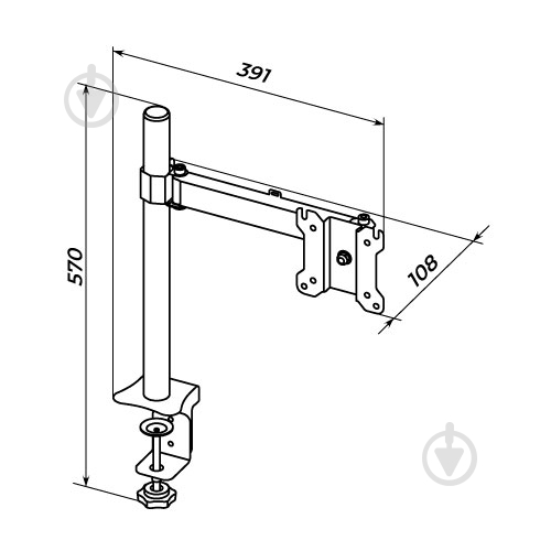 Крепление для монитора Valore MDMR-111 поворотно-наклонные 17"-32" черный - фото 13