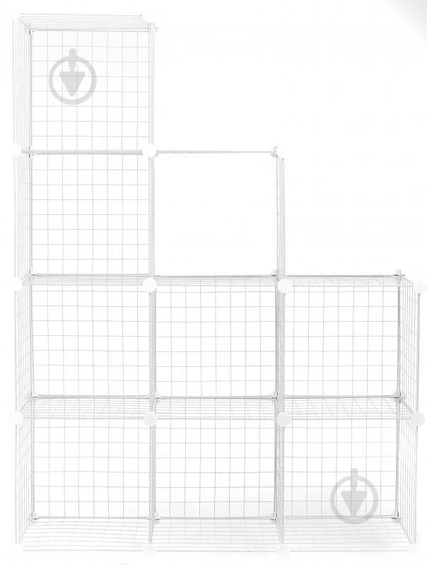Стеллаж проволочный куб metal сubes storage 9 полок 1105х1105х370 мм белый - фото 3