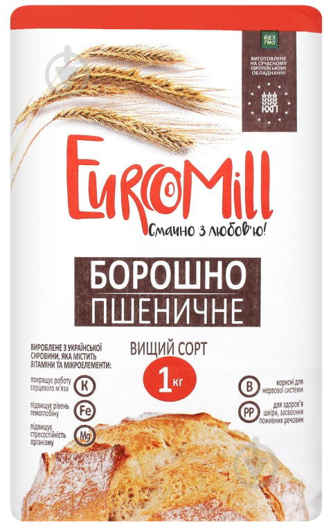 Мука EuroMill пшеничная высшего сорта 1кг - фото 1