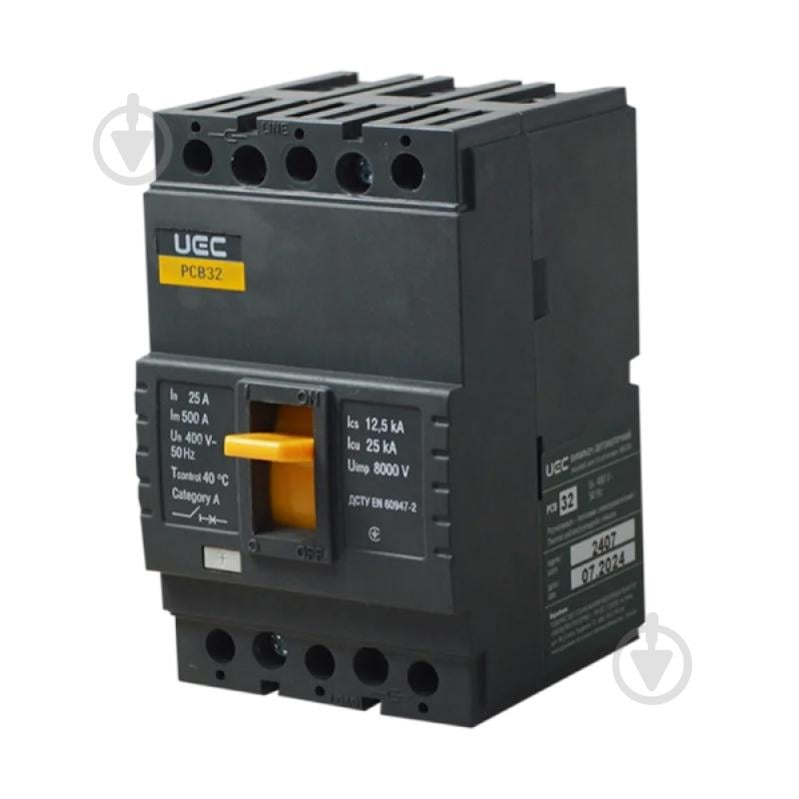 Автоматичний вимикач UEC PCB32 3Р 25А 25кА MCCB-PCB-32-3-0025 - фото 1