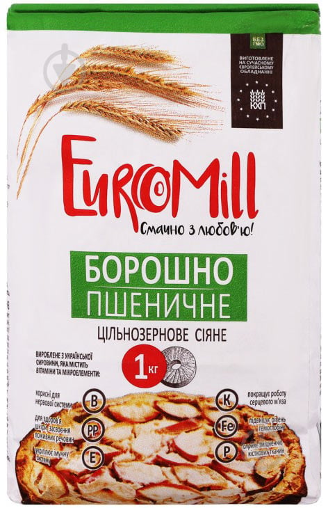 Борошно EuroMill пшеничне першого гатунку 1кг - фото 1