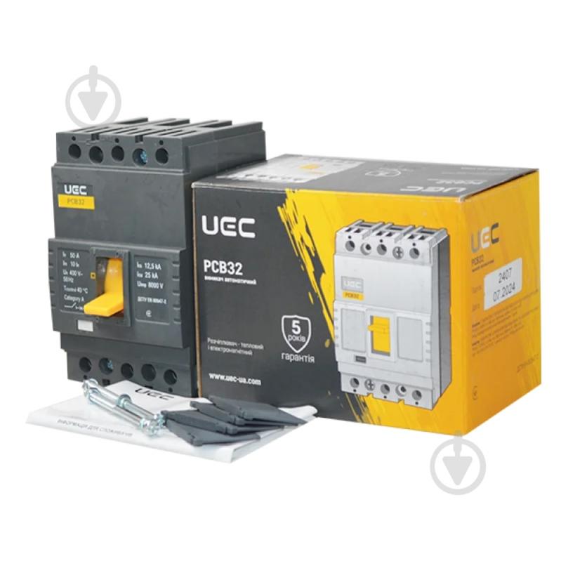 Автоматический выключатель UEC PCB32 3Р 50А 25кА MCCB-PCB-32-3-0050 - фото 3