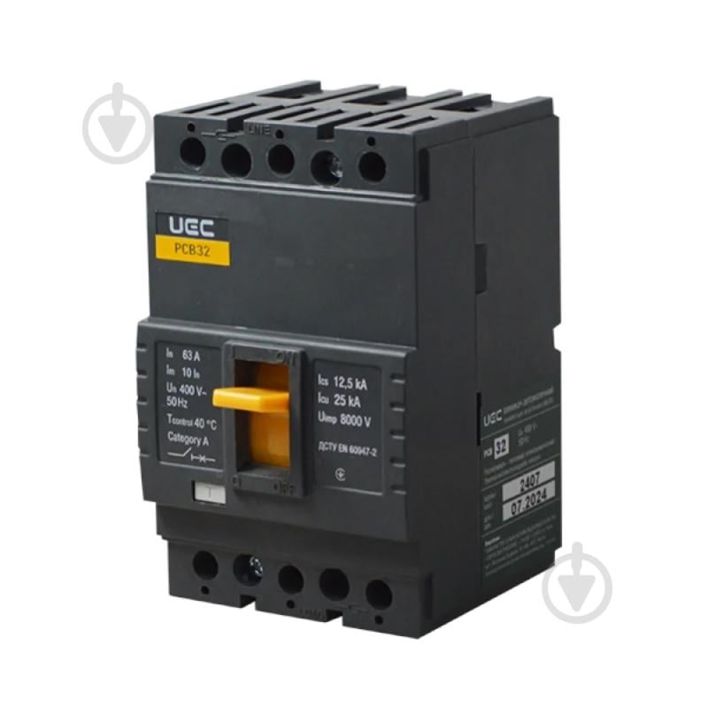 Автоматический выключатель UEC PCB32 3Р 63А 25кА MCCB-PCB-32-3-0063 - фото 1