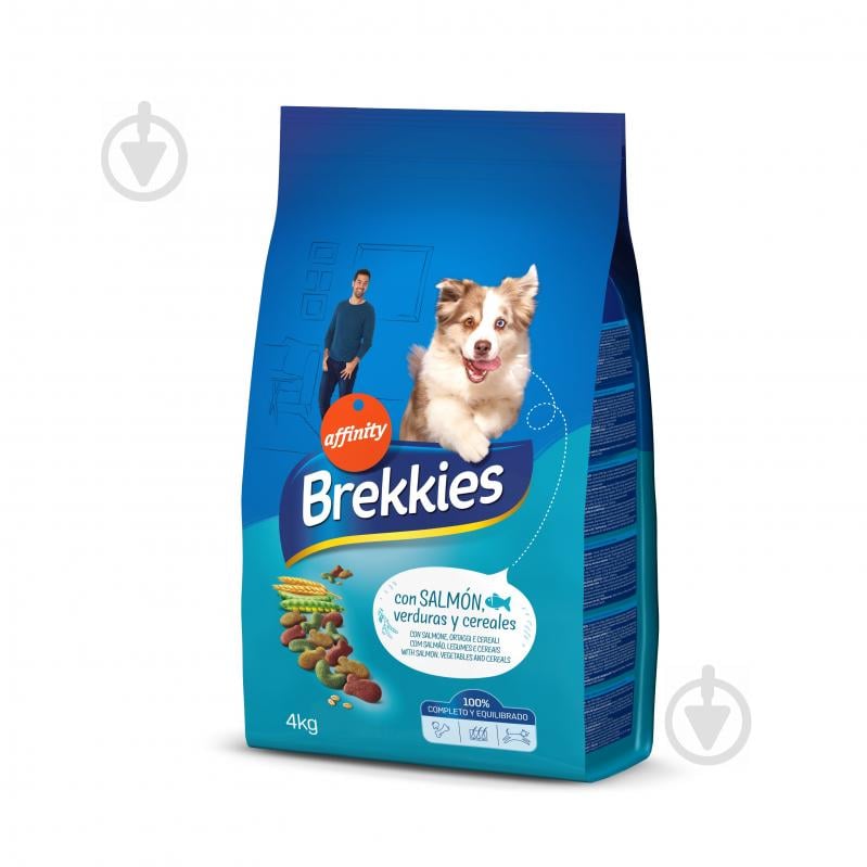 Корм для крупних порід Brekkies для собак з лососем та овочами 4 кг 4 кг - фото 1